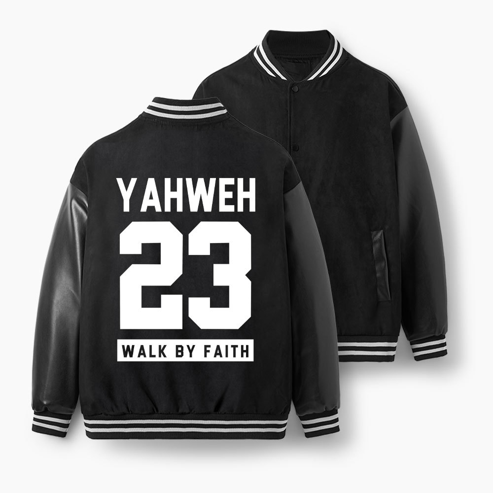 Work By Faith Christian Color Block Baseball Jacket