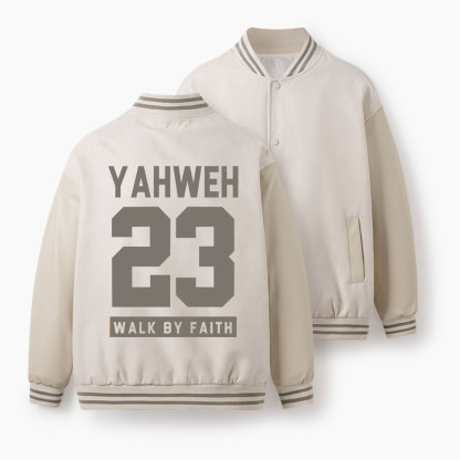 Work By Faith Christian Color Block Baseball Jacket