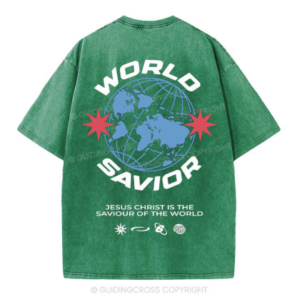 World Savior Christian Washed T-Shirt