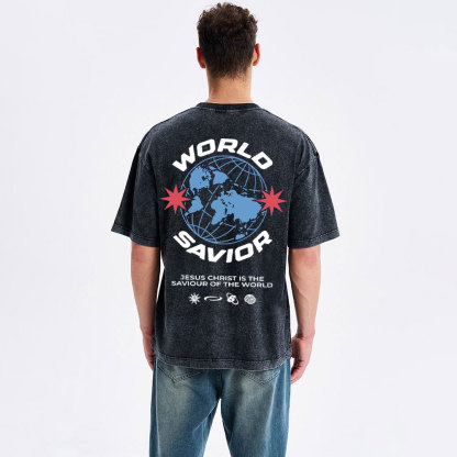 World Savior Christian Washed T-Shirt