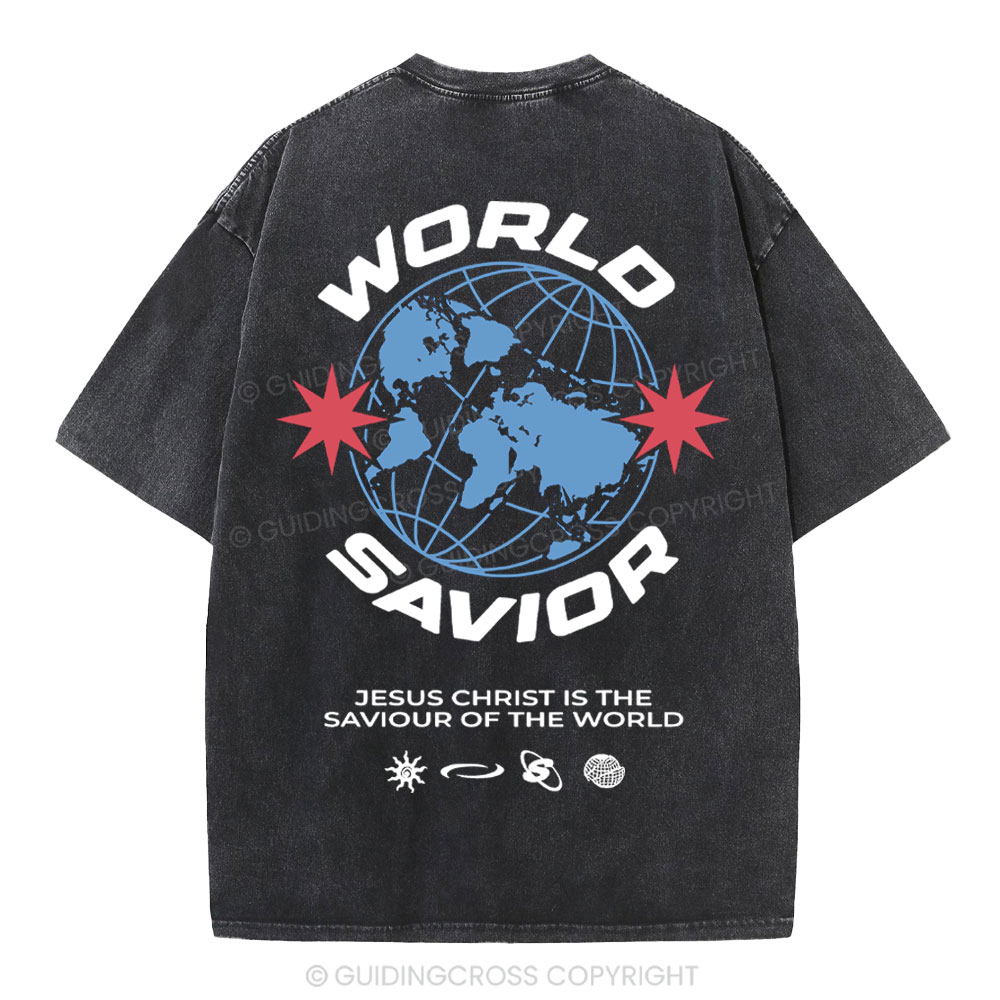 World Savior Christian Washed T-Shirt