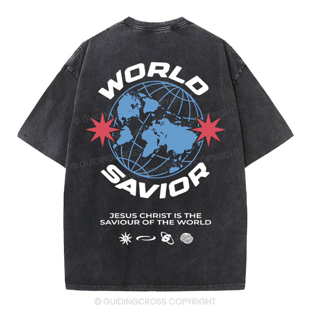 World Savior Christian Washed T-Shirt