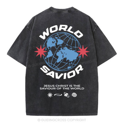 World Savior Christian Washed T-Shirt