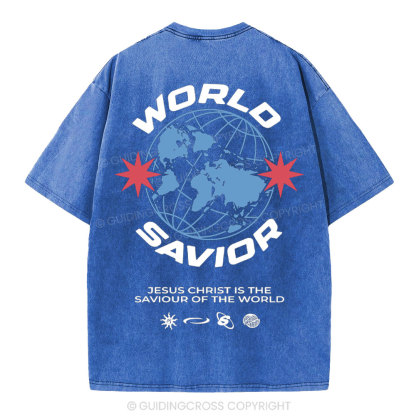 World Savior Christian Washed T-Shirt