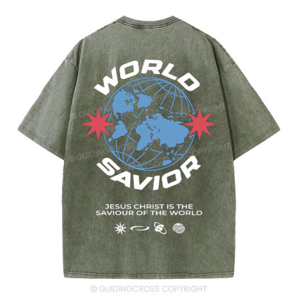 World Savior Christian Washed T-Shirt