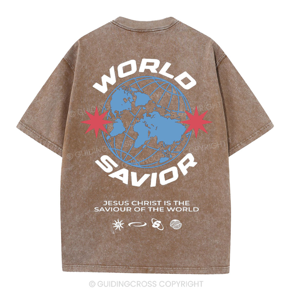 World Savior Christian Washed T-Shirt