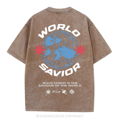World Savior Christian Washed T-Shirt