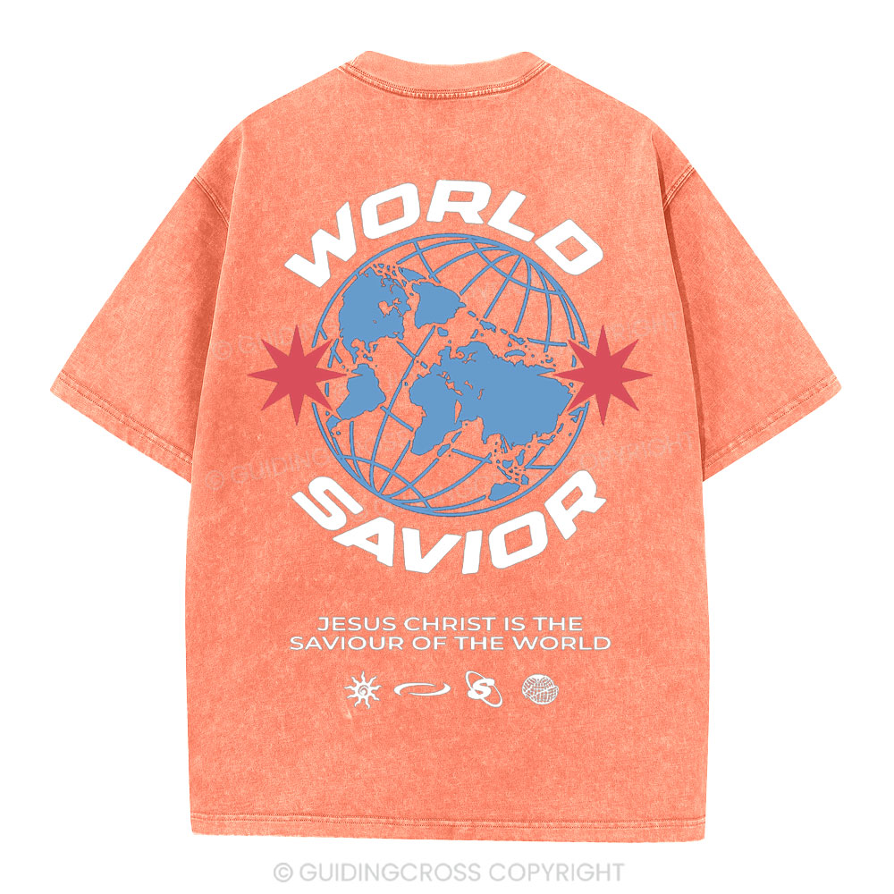 World Savior Christian Washed T-Shirt