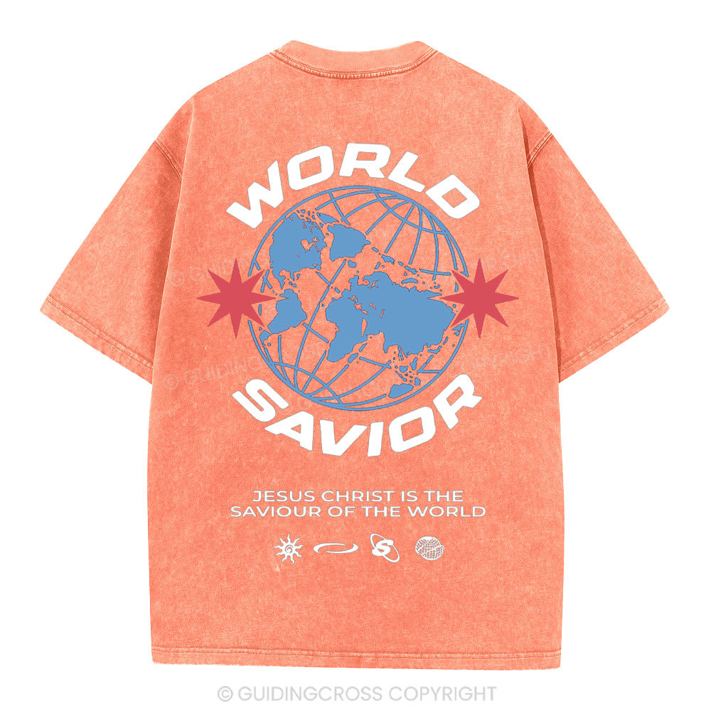 World Savior Christian Washed T-Shirt