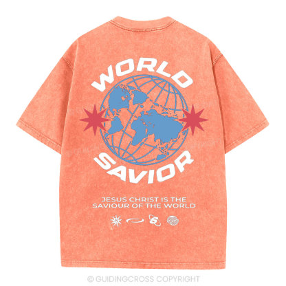 World Savior Christian Washed T-Shirt