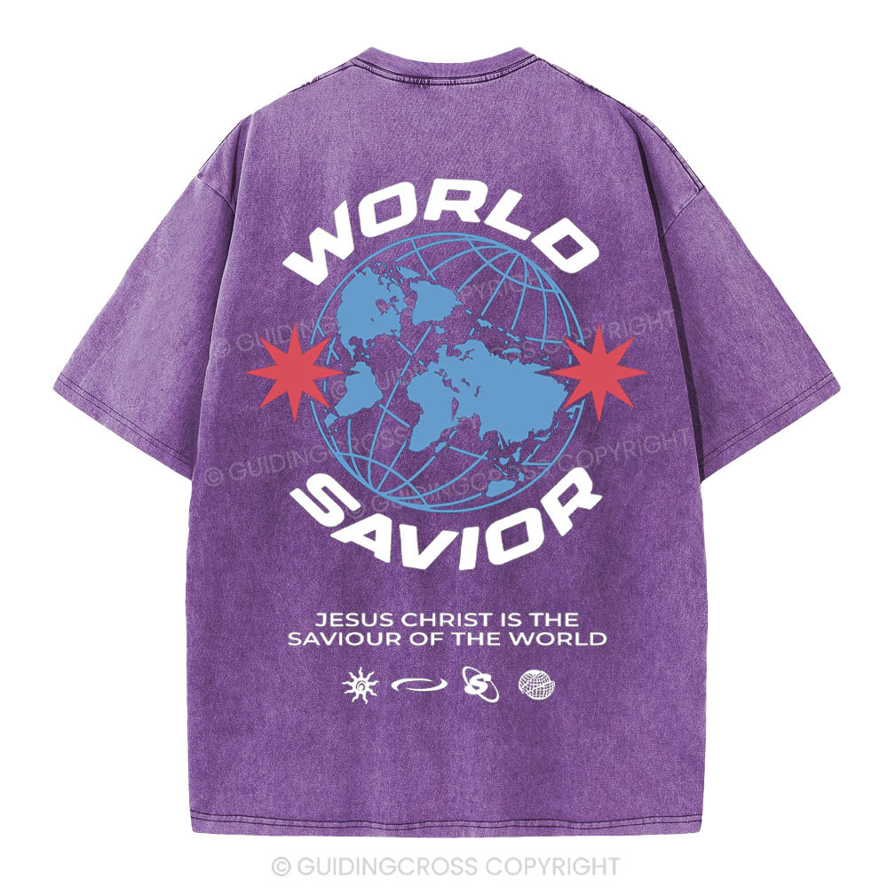 World Savior Christian Washed T-Shirt