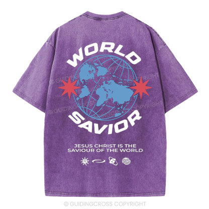 World Savior Christian Washed T-Shirt