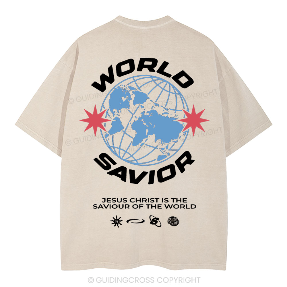 World Savior Christian Washed T-Shirt