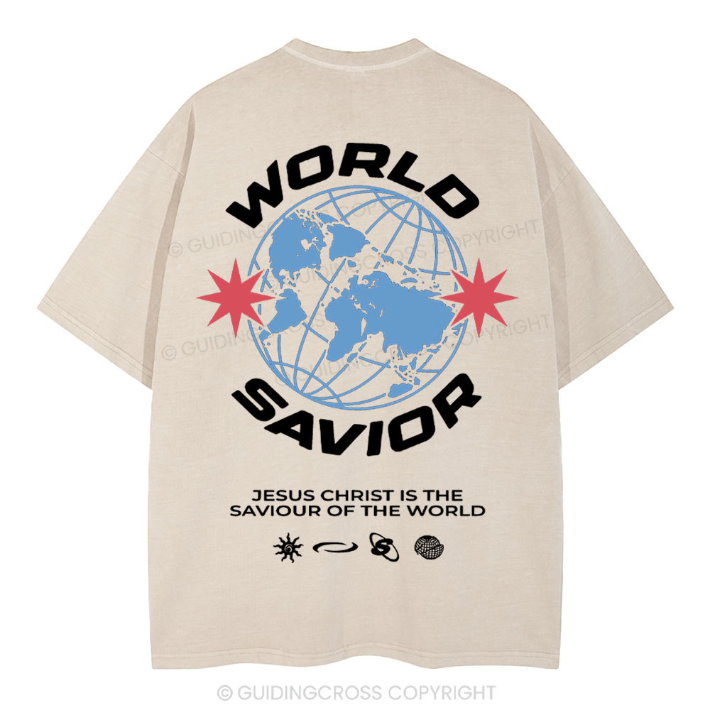 World Savior Christian Washed T-Shirt