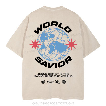 World Savior Christian Washed T-Shirt