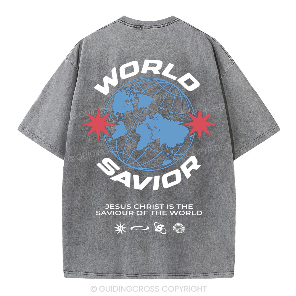 World Savior Christian Washed T-Shirt