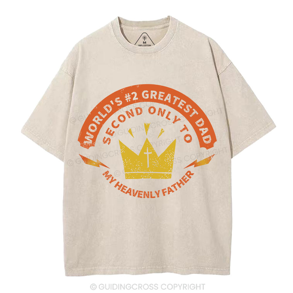World's #2 Greatest Dad Christian Washed T-Shirt