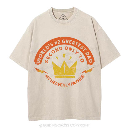 World's #2 Greatest Dad Christian Washed T-Shirt