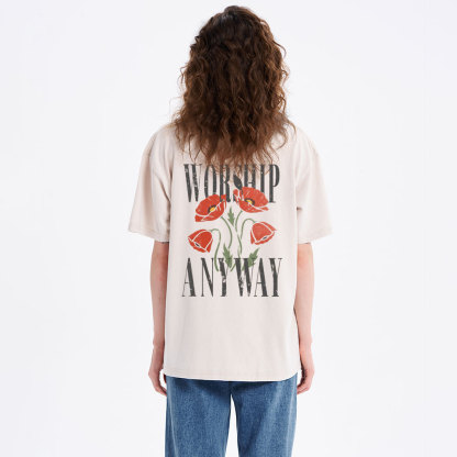 Worship Anyway Christian Washed T-Shirt