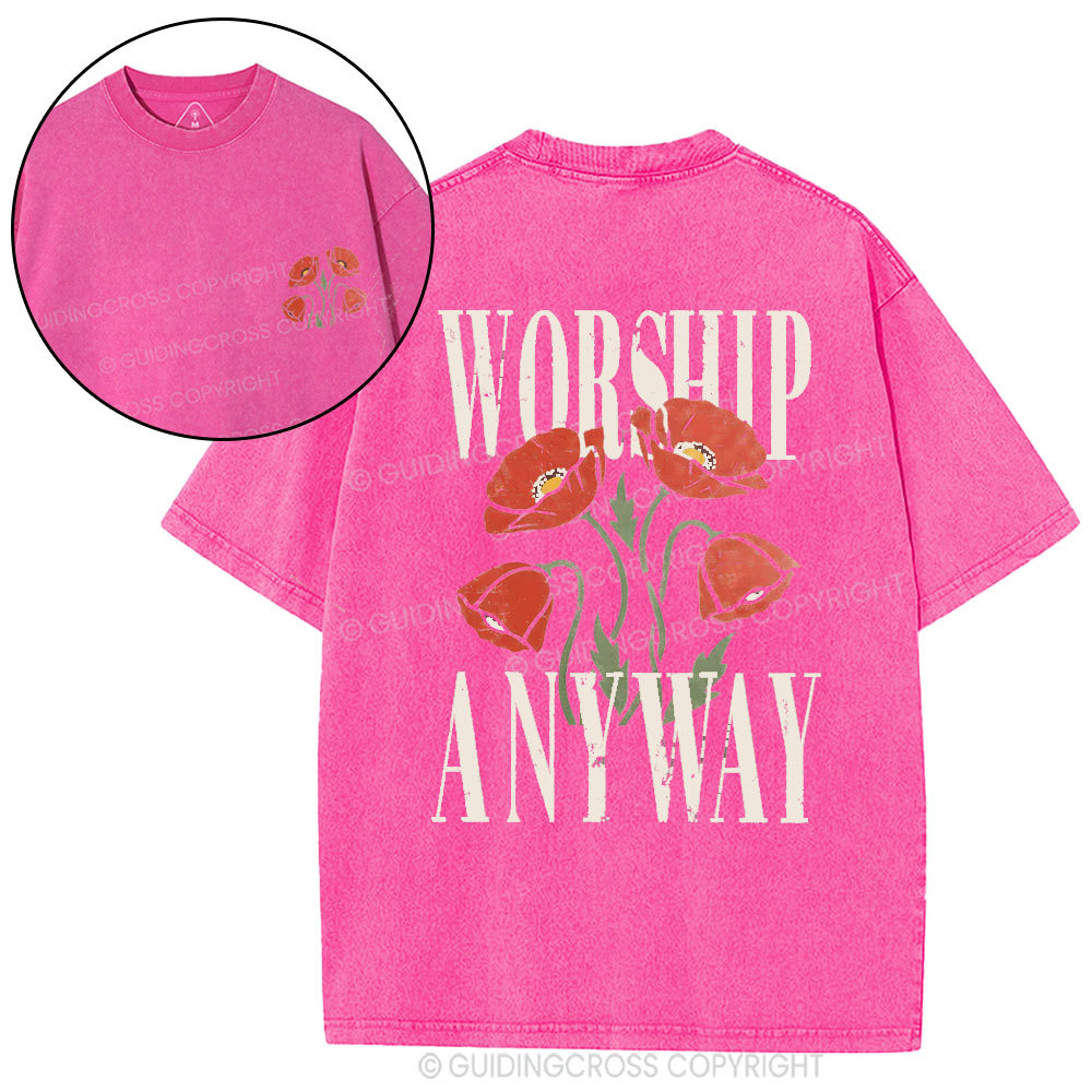 Worship Anyway Christian Washed T-Shirt
