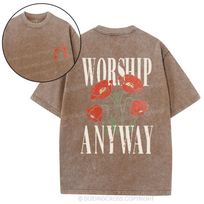 Worship Anyway Christian Washed T-Shirt