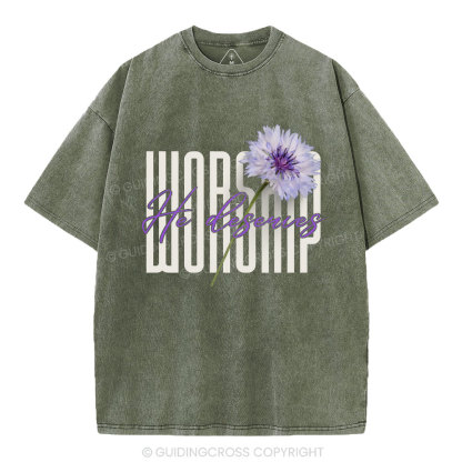 Worship Christian Washed T-Shirt