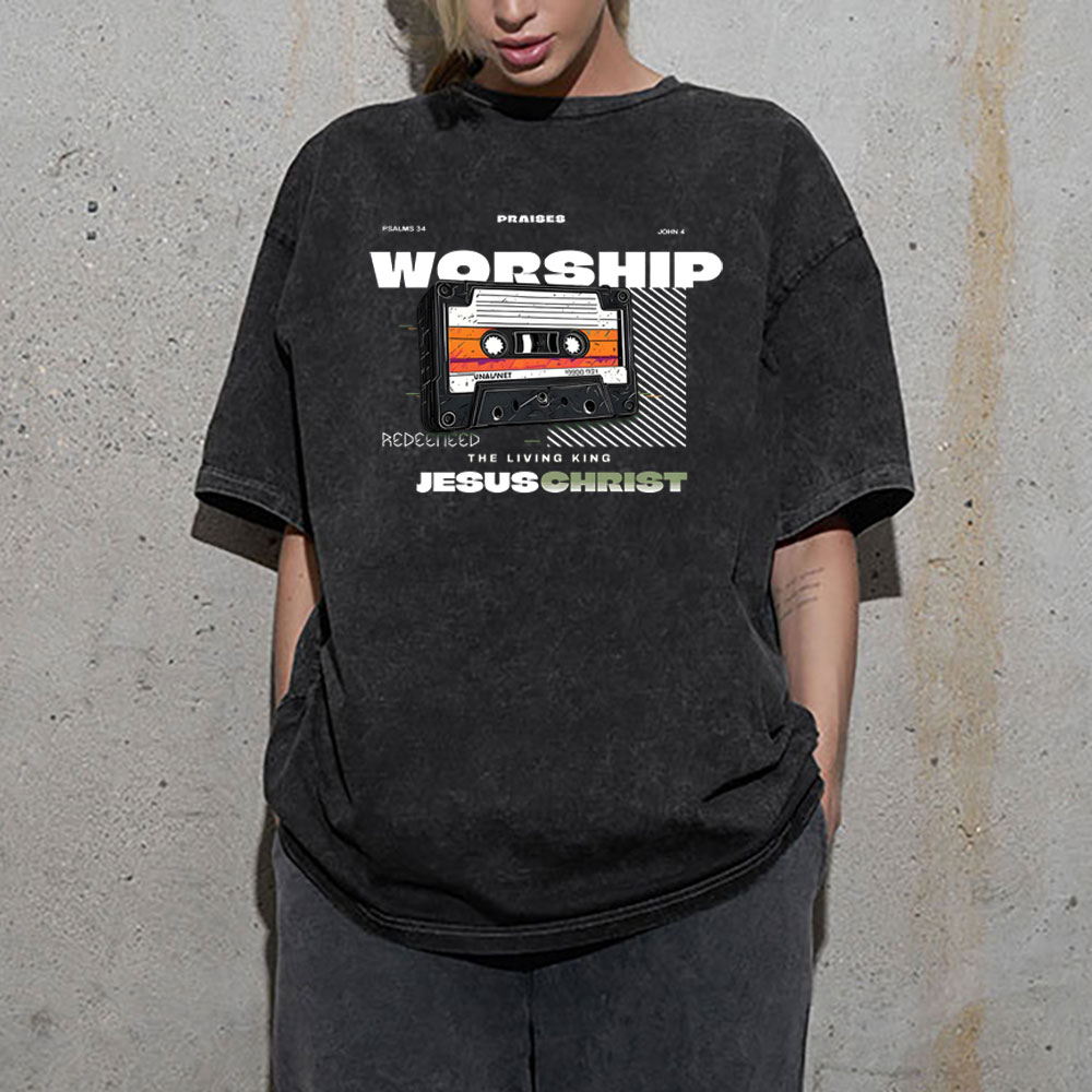 Worship Christian Washed T-Shirt