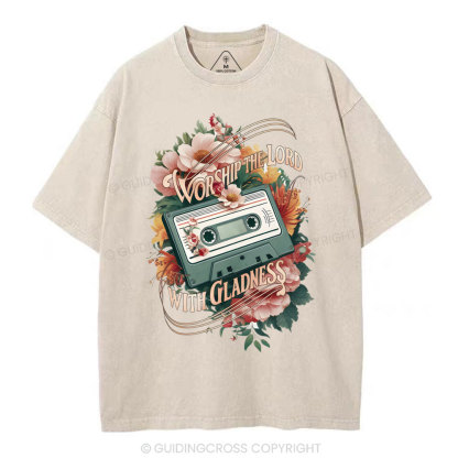 Worship The Lord Christian Washed T-Shirt