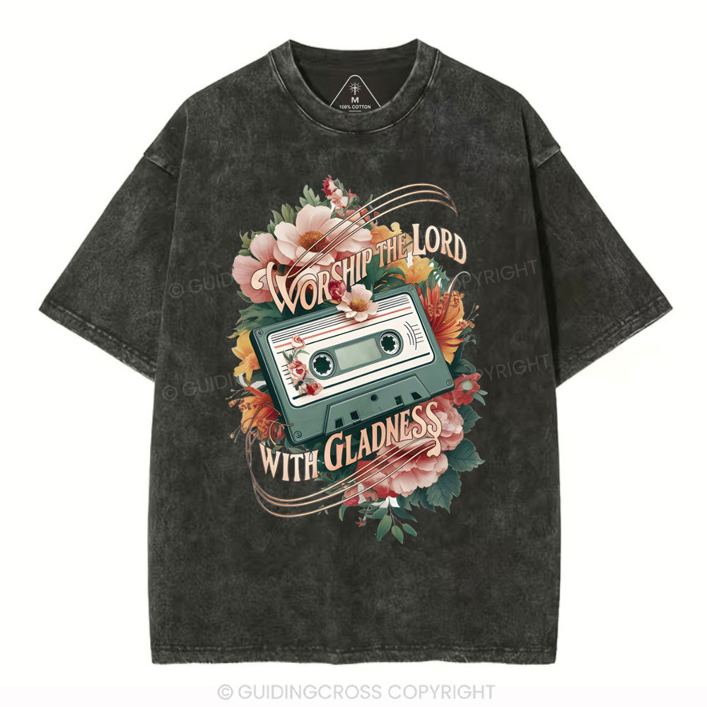 Worship The Lord Christian Washed T-Shirt