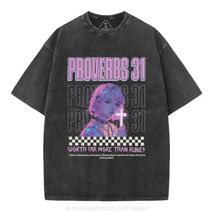 Worth Far More Than Rubies Christian Washed T-Shirt