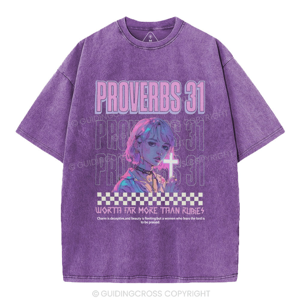 Worth Far More Than Rubies Christian Washed T-Shirt