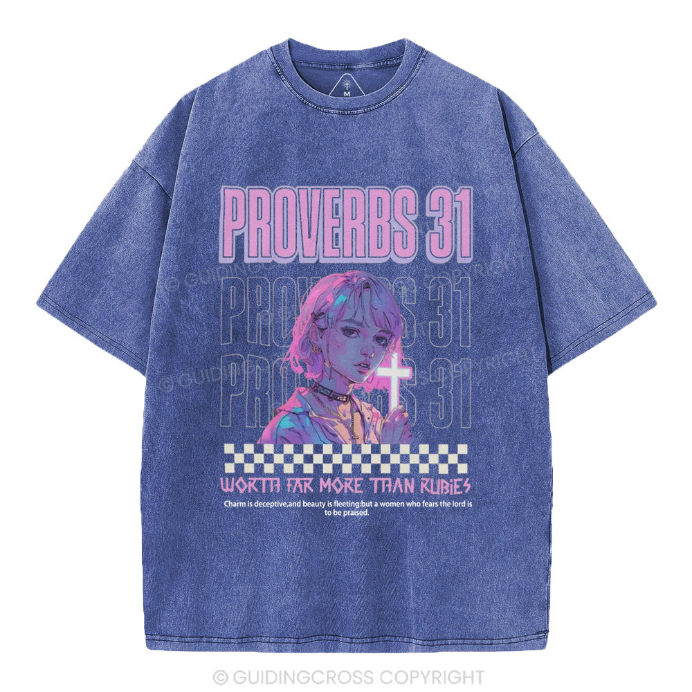 Worth Far More Than Rubies Christian Washed T-Shirt