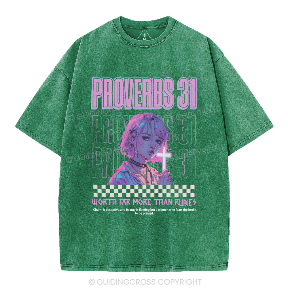 Worth Far More Than Rubies Christian Washed T-Shirt