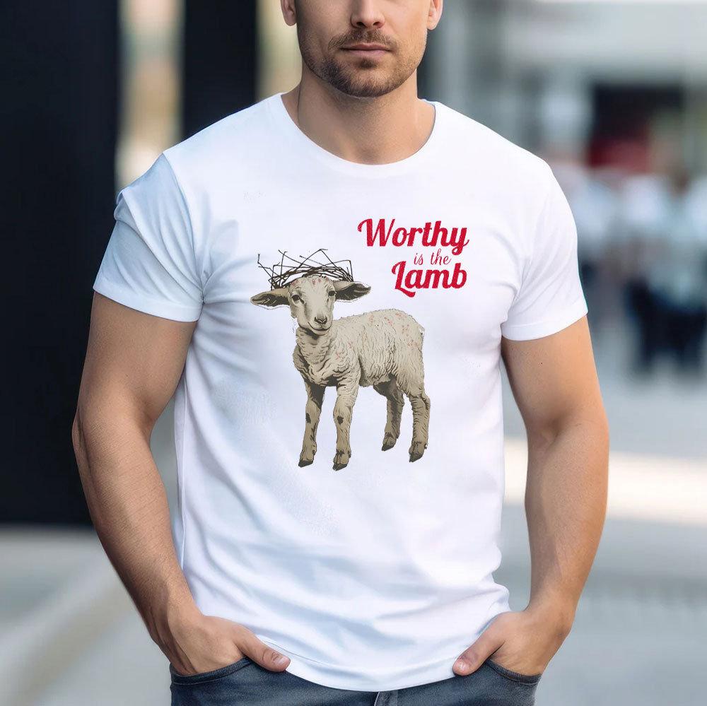 Worthy Is The Lamb Christian Washed T-Shirt