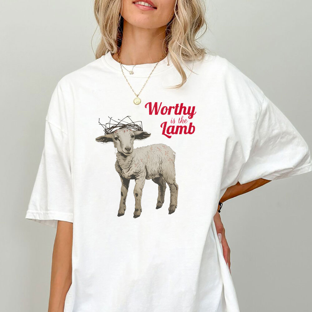 Worthy Is The Lamb Christian Washed T-Shirt