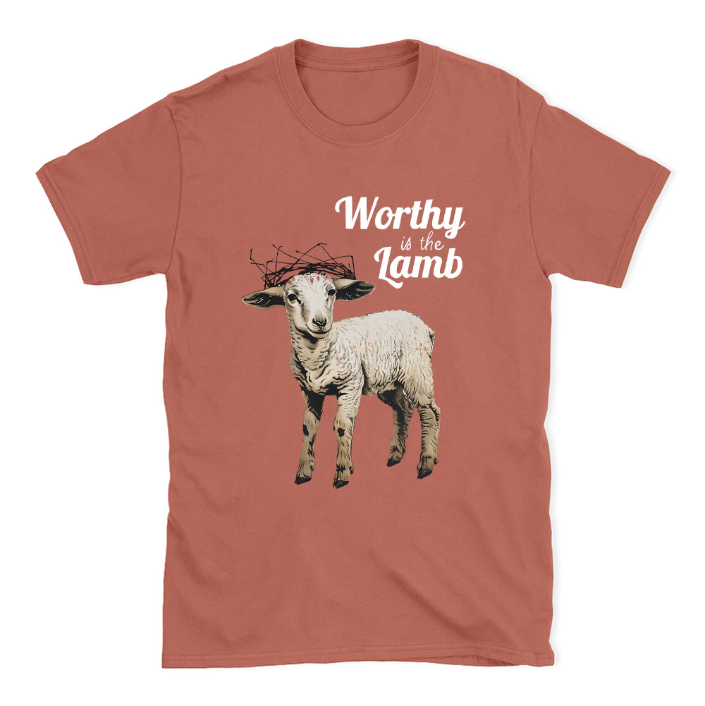 Worthy Is The Lamb Christian Washed T-Shirt