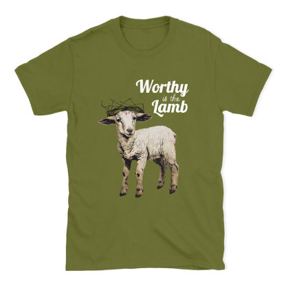 Worthy Is The Lamb Christian Washed T-Shirt