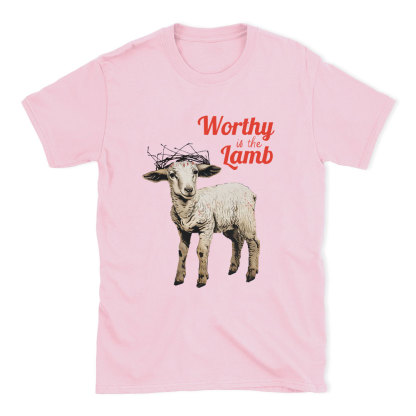 Worthy Is The Lamb Christian Washed T-Shirt