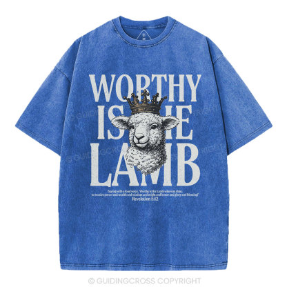 Worthy Is The Lamb Christian Washed T-Shirt