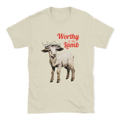 Worthy Is The Lamb Christian Washed T-Shirt