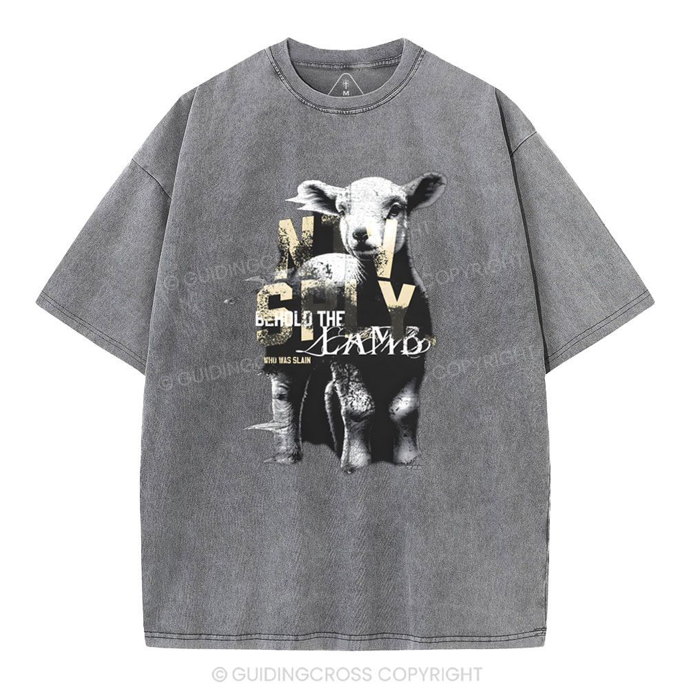 Worthy Is The Lamb Christian Washed T-Shirt
