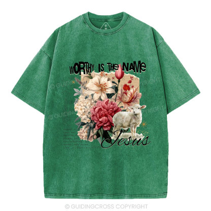 Worthy Is The Lamb Christian Washed T-Shirt