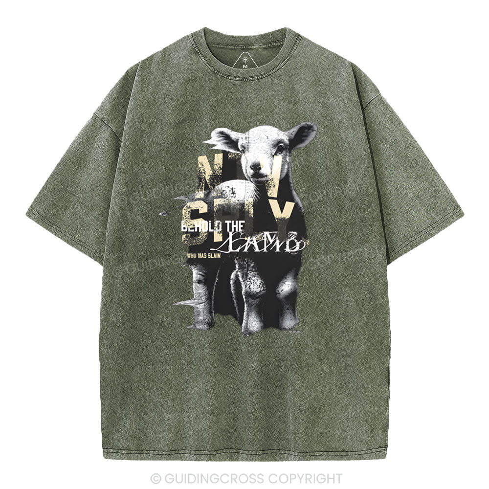 Worthy Is The Lamb Christian Washed T-Shirt