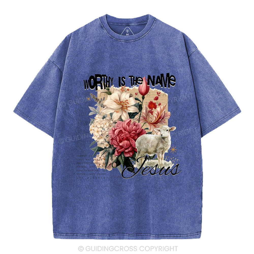 Worthy Is The Lamb Christian Washed T-Shirt