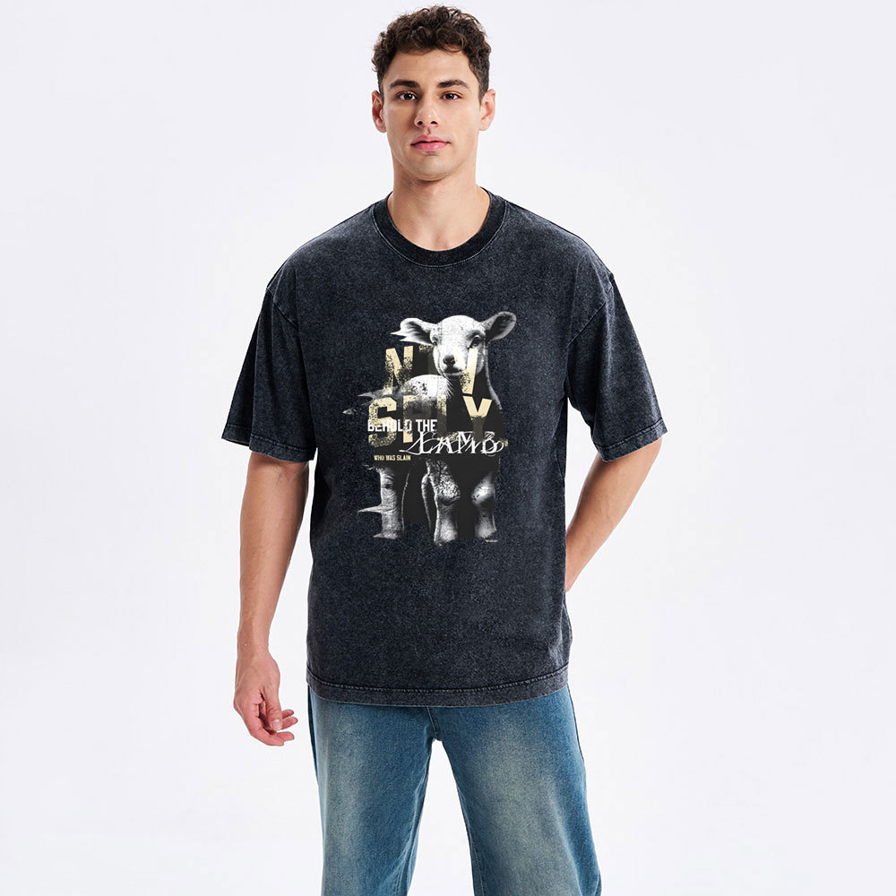 Worthy Is The Lamb Christian Washed T-Shirt