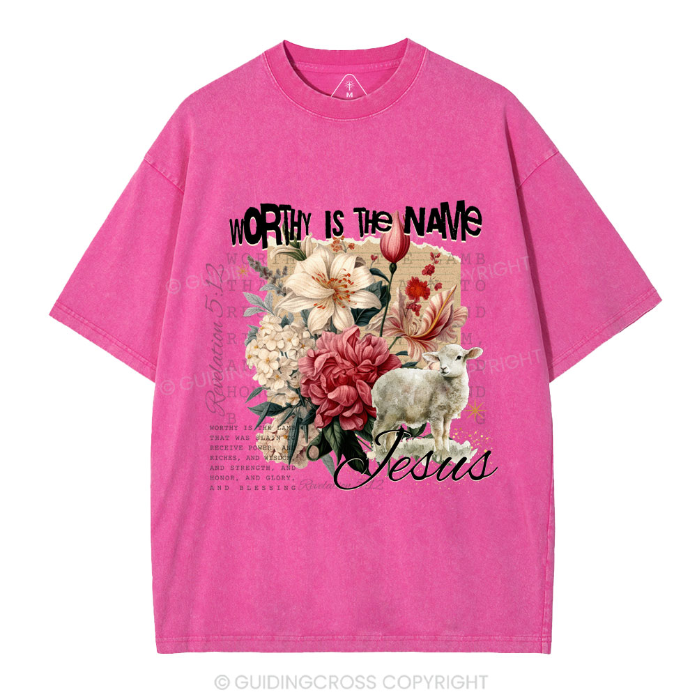 Worthy Is The Lamb Christian Washed T-Shirt