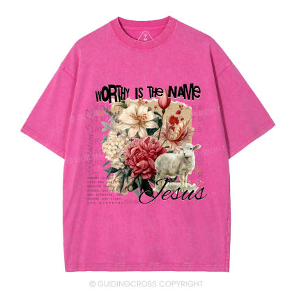 Worthy Is The Lamb Christian Washed T-Shirt