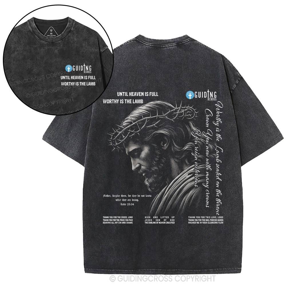 Worthy Is The Lamb Jesus Christian Washed T-Shirt