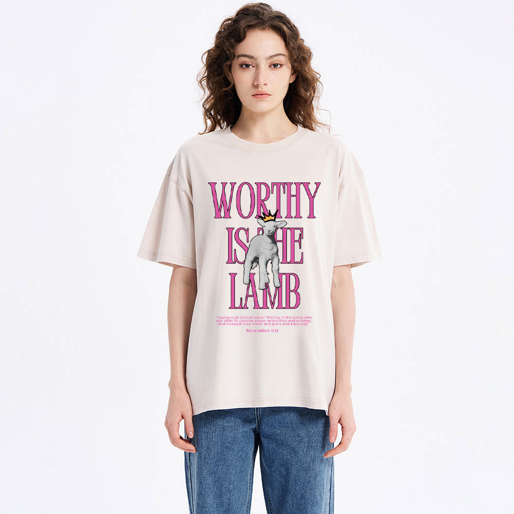 Worthy Is The Lamb Washed T-Shirt-ZP
