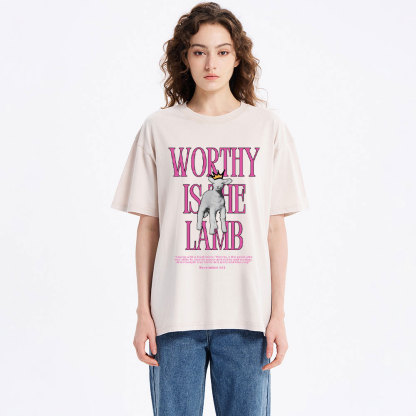 Worthy Is The Lamb Washed T-Shirt-ZP